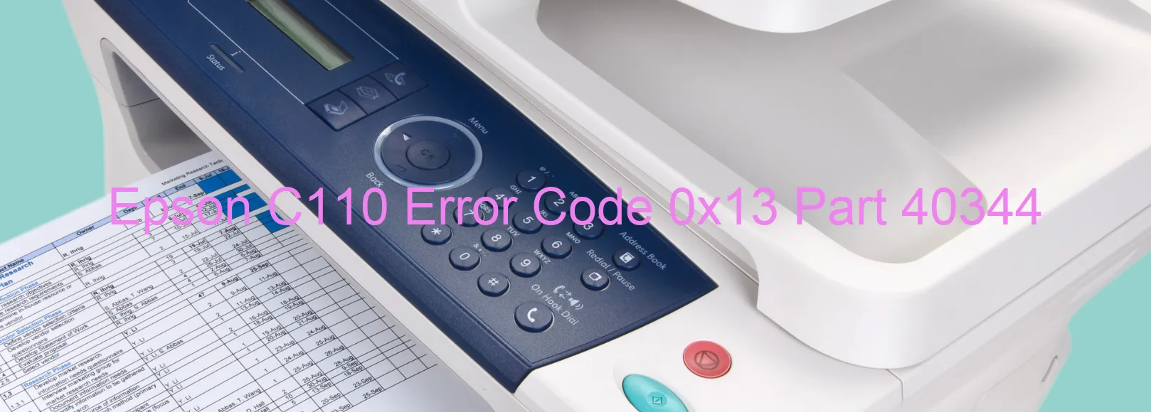 Epson C110 Error Code 0x13 Part 40344