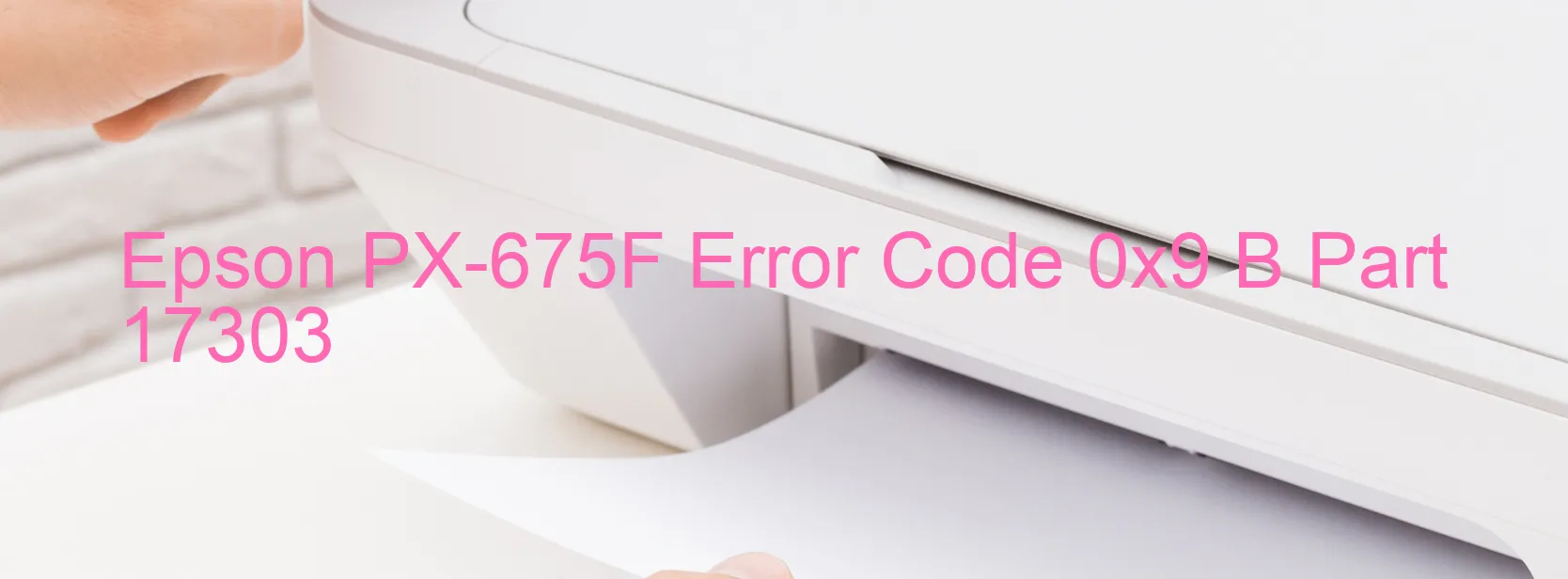 Epson PX-675F Error Code 0x9 B Part 17303