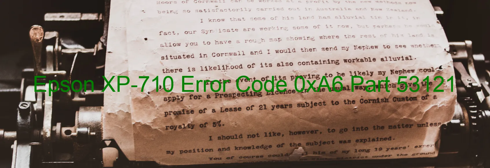 Epson XP-710 Error Code 0xA6 Part 53121